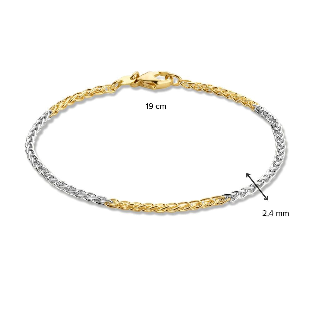 Elegantes 14-Karat-Goldarmband für Damen – Gelb-/Weißgold