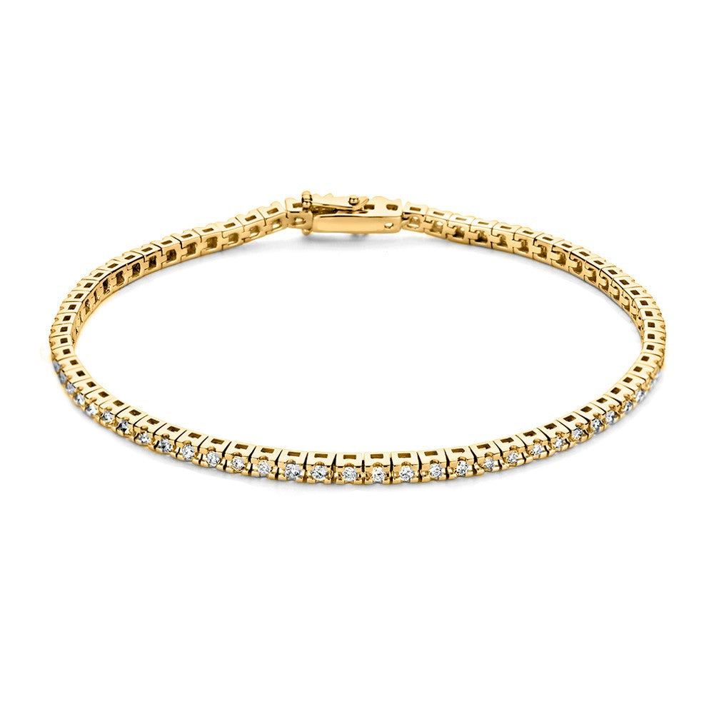 Armband aus 18-karätigem Gelbgold mit funkelnden Zirkonia-Steinen