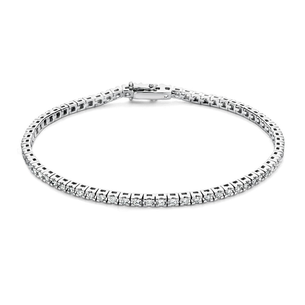 Armband aus Weißgold mit 1,00 ct weißen Edelsteinen und einem sicheren Verschluss