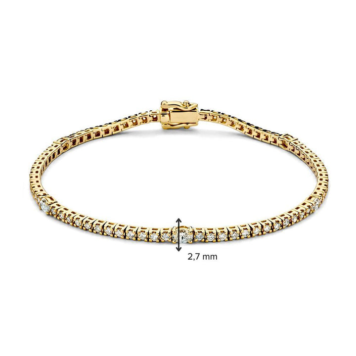 Geelgouden Tennisarmband met Peergeslepen en Briljante Diamanten – 14 Karaat Goud, 1.80 Karaat Diamant, Luxe Armband voor Dames