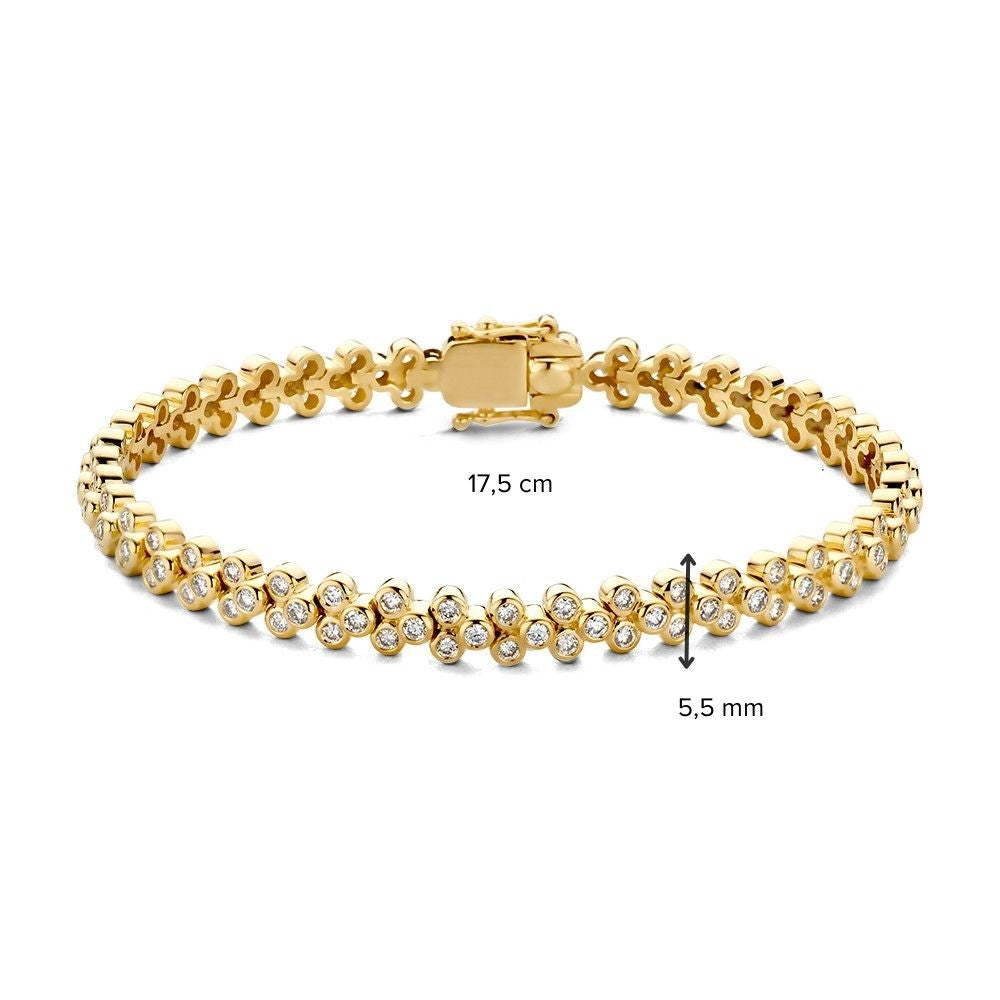 Gelbgoldarmband mit 2,45 Karat Diamanten – 14 Karat Gold, Luxusarmband für Damen
