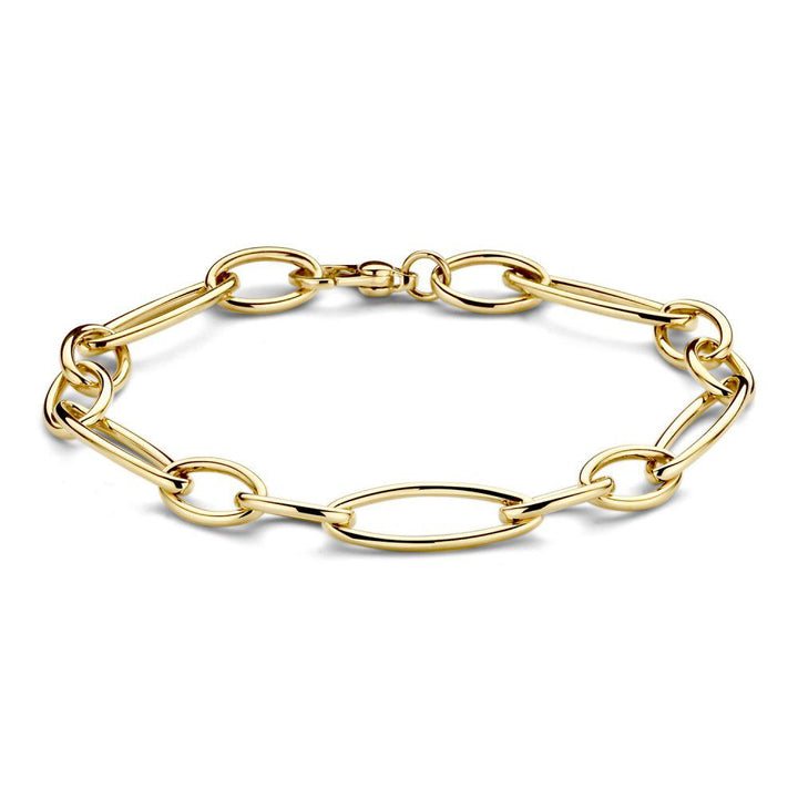 Geelgouden Schakelarmband met Luxe Sluiting – 14 Karaat Goud, 20 cm, Elegante Armband voor Dames