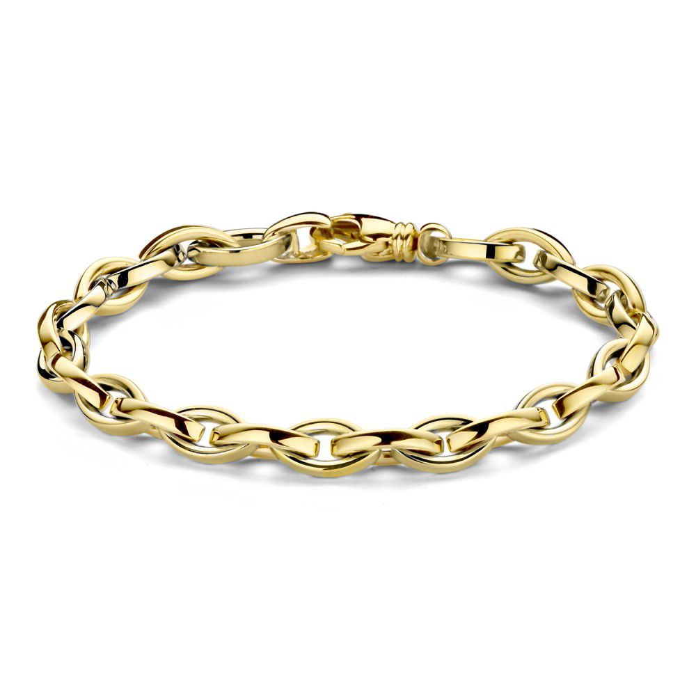 Gelbgoldene Schakelarmband mit luxuriöser Schließe aus 14 Karat Gold, 20 cm lang