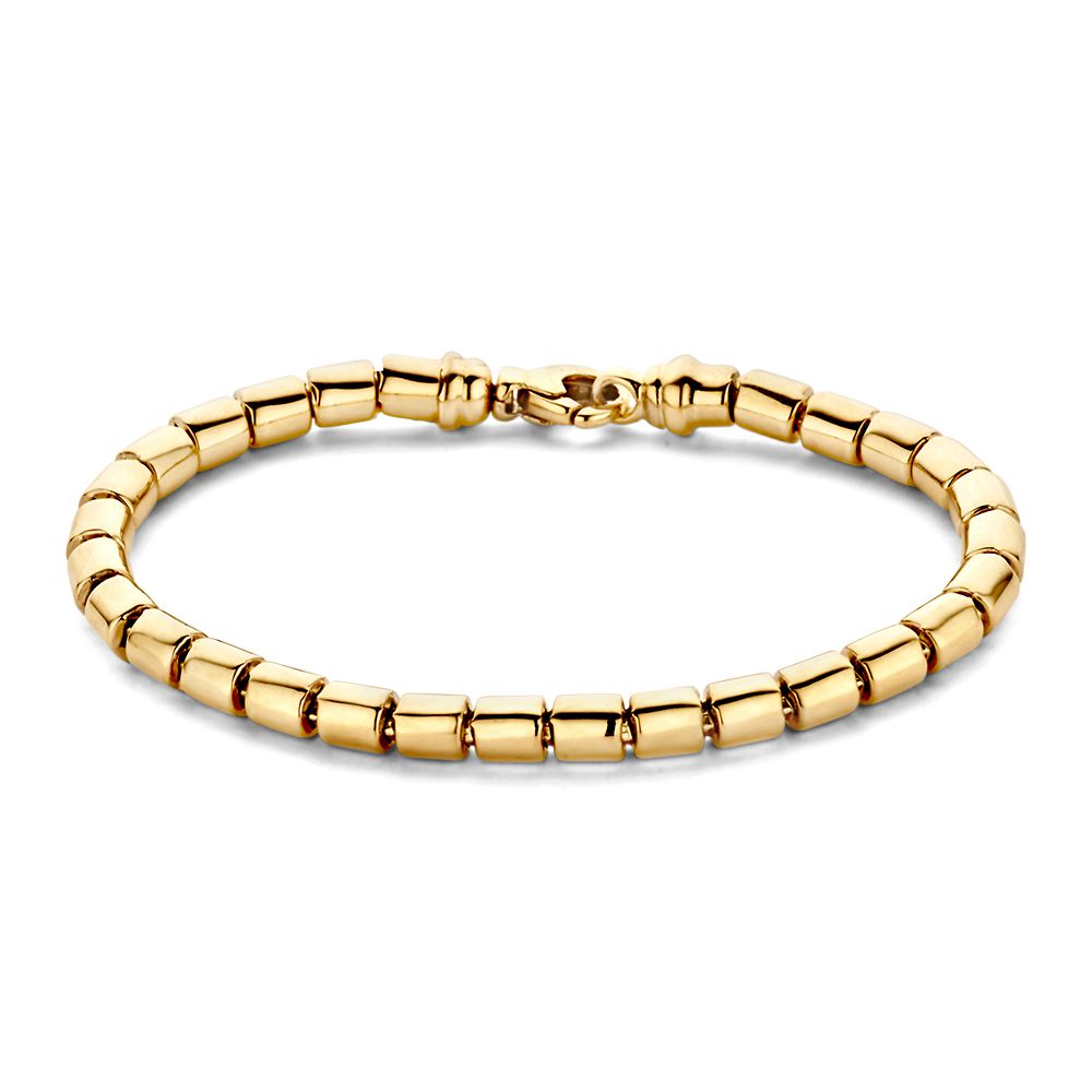 Klassieke Geelgouden Schakelarmband met Luxe Karabijnsluiting, 14 Karaat, 11,2 gr, 19,5 cm