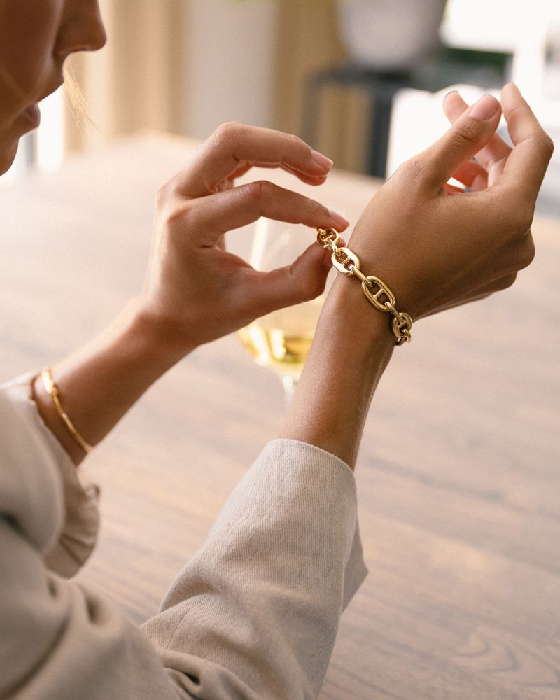Gelbgold Armband mit 'Gucci' Gliedern, 14 Karat, 19,8 g, 20 cm