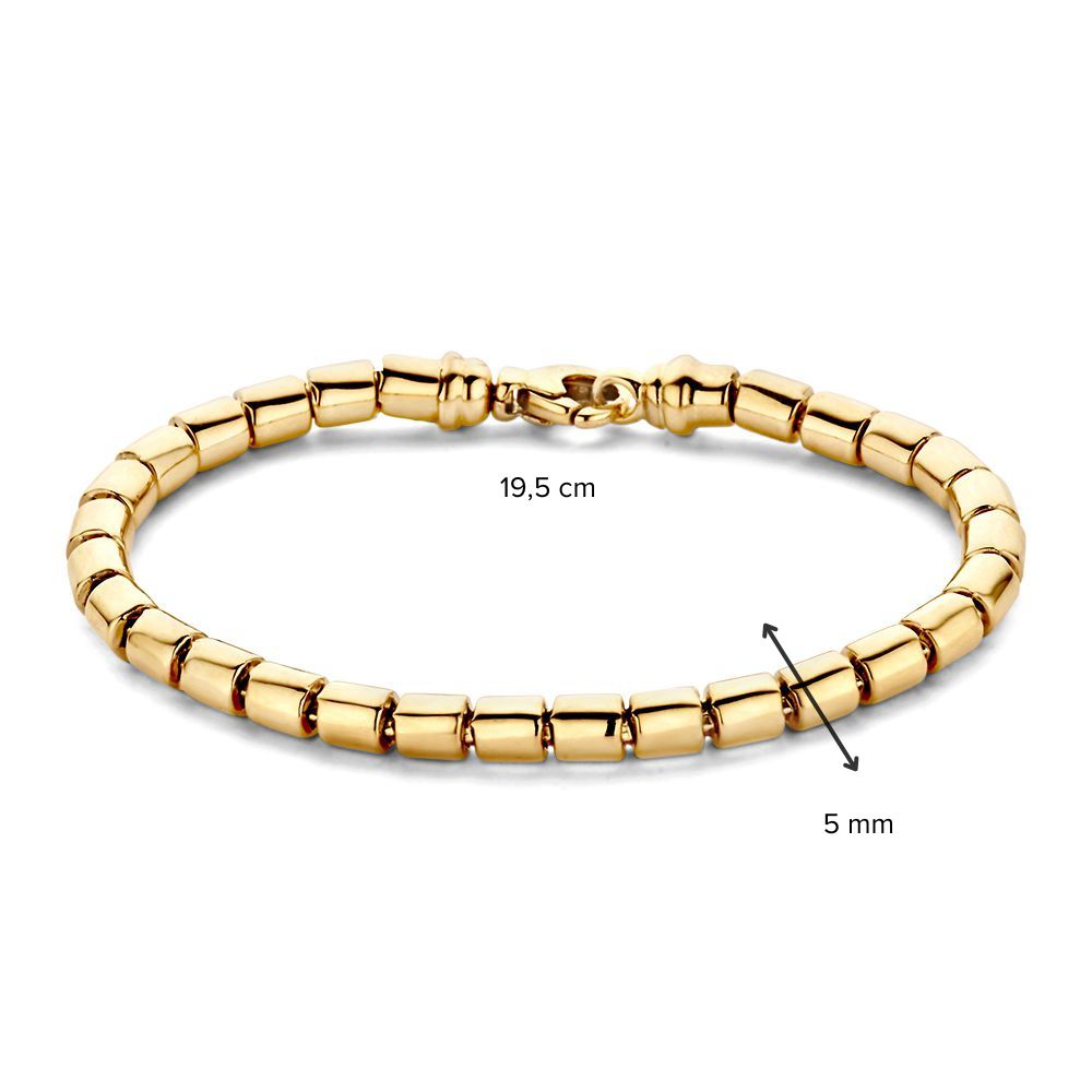 Klassisches Gelbgold-Gliederarmband mit luxuriösem Karabinerverschluss, 14 Karat, 11,2 g, 19,5 cm