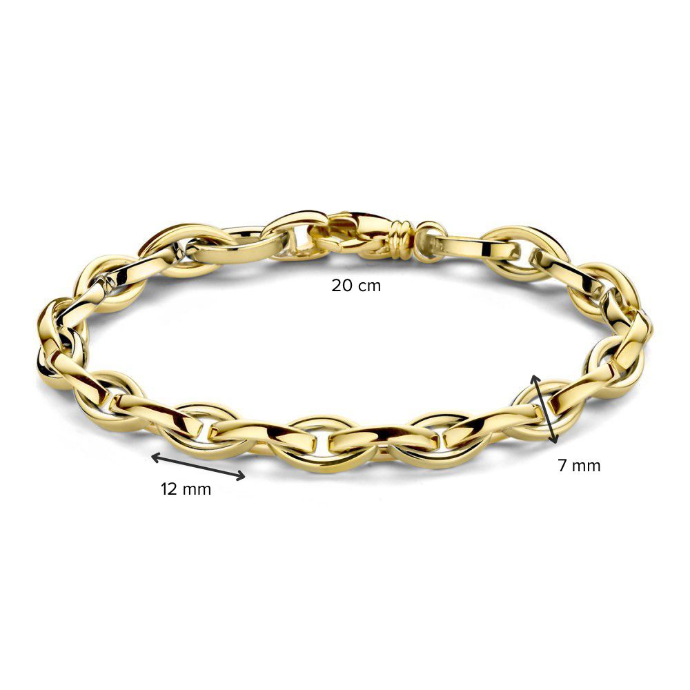 Gelbgold Gliederarmband mit luxuriösem Verschluss – 14 Karat Gold, 20 cm, elegantes Armband für Damen