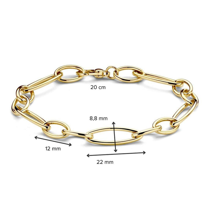 Geelgouden Schakelarmband met Luxe Sluiting – 14 Karaat Goud, 20 cm, Elegante Armband voor Dames