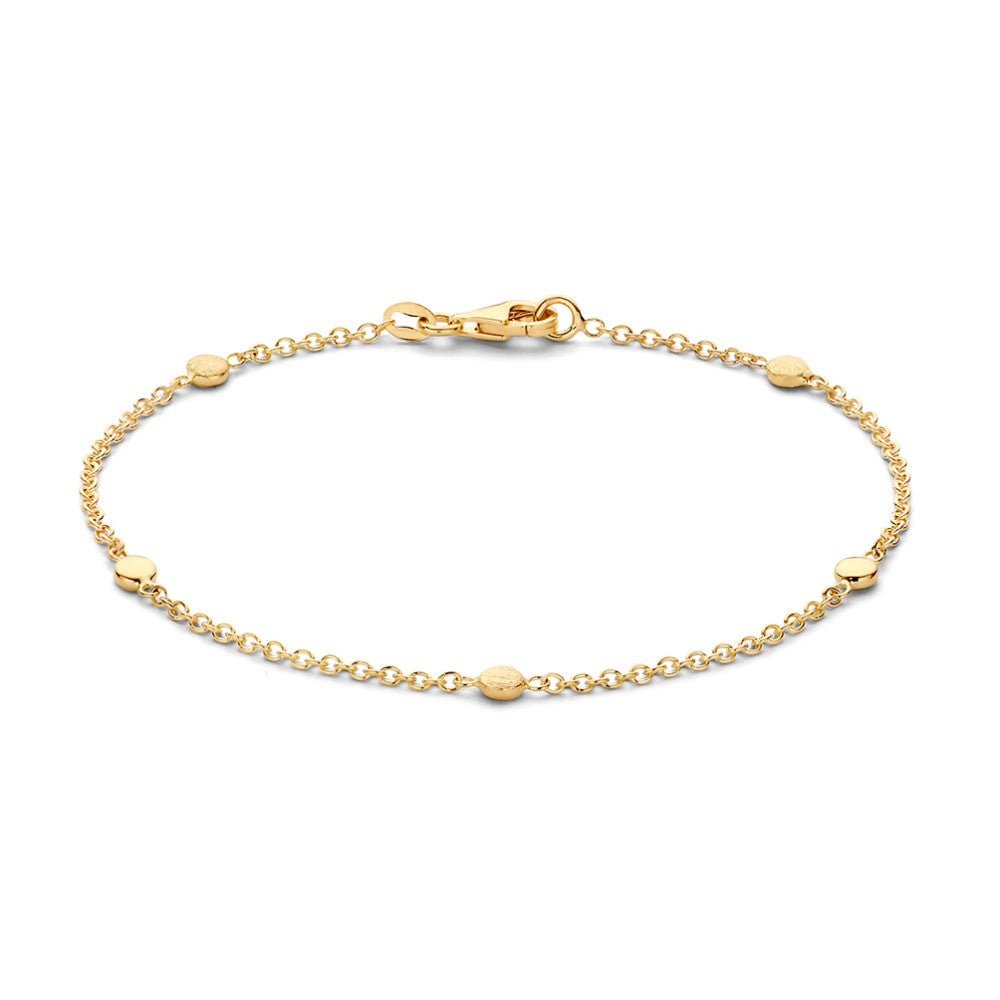Feine 14-karätige Gelbgold-Armband mit luxuriösen Elementen und einer Länge von 19 cm