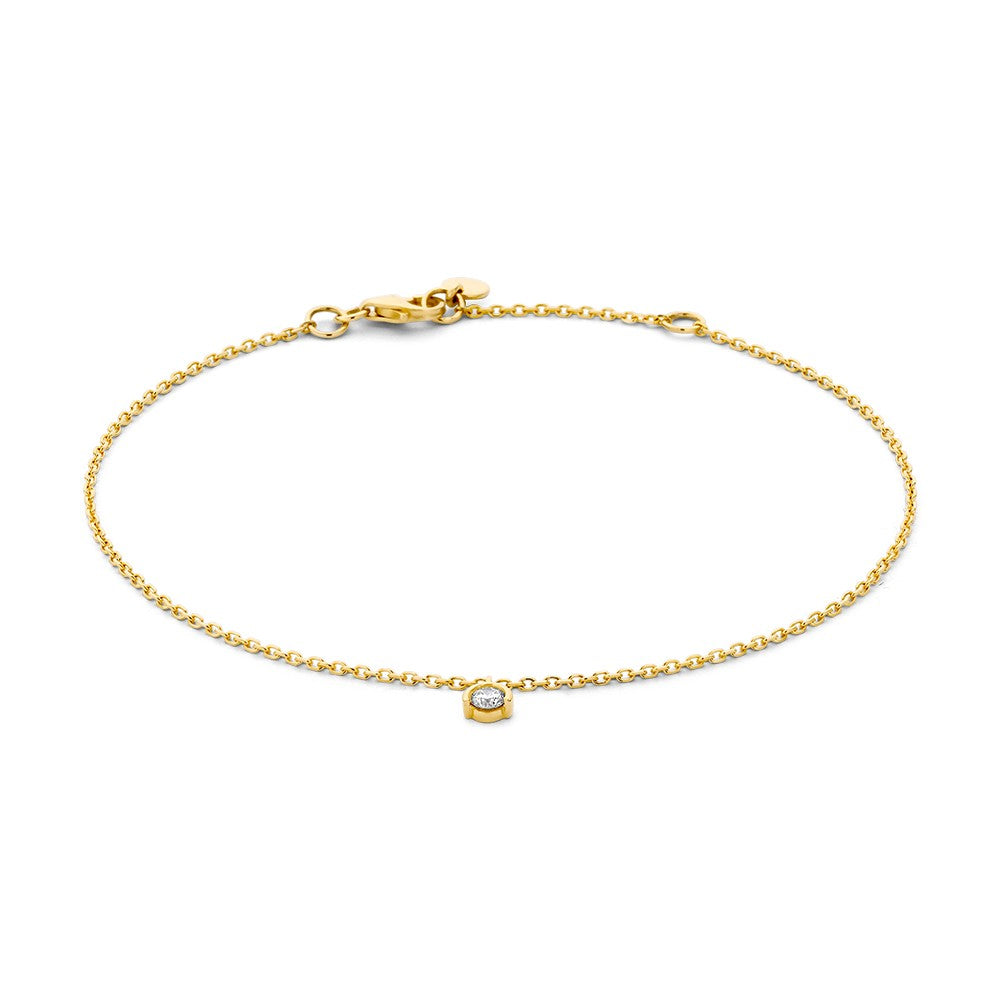 Armband aus Gelbgold mit einem Brillanten von 0,08 ct in der Mitte
