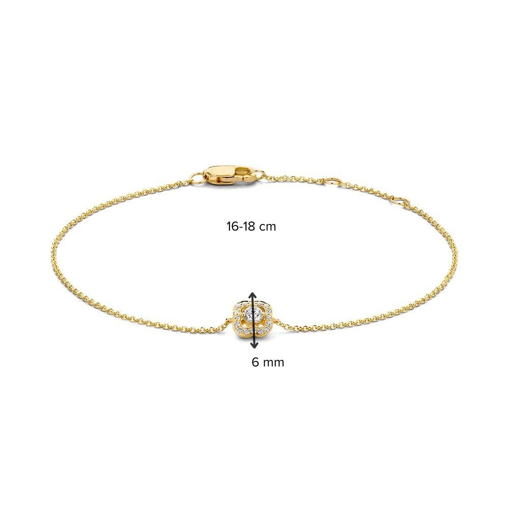 Gelbgoldarmband mit Diamanten 14 Karat, 0,14 ct – 18 cm, Elegant & Luxuriös