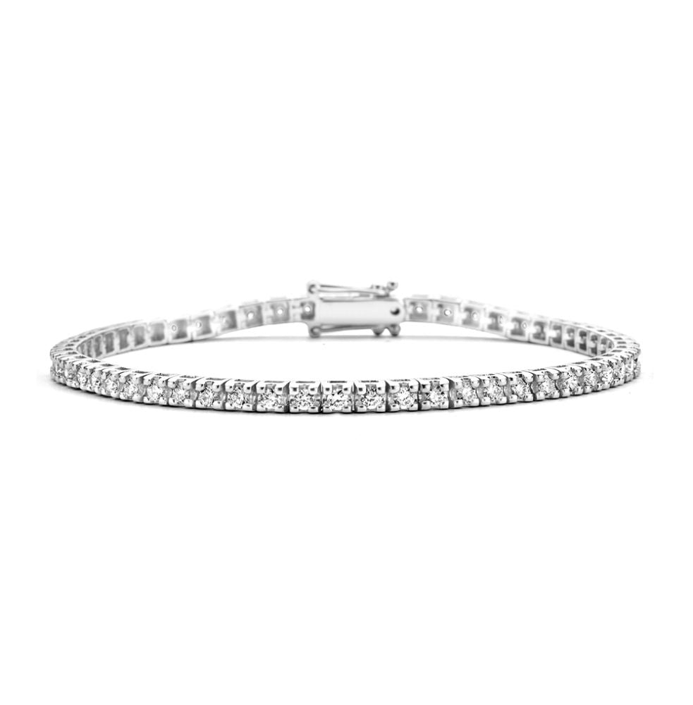 Armband aus 14-karätigem Weißgold mit 2,01 Karat Brillanten, funkelnde Diamanten in einer Reihe