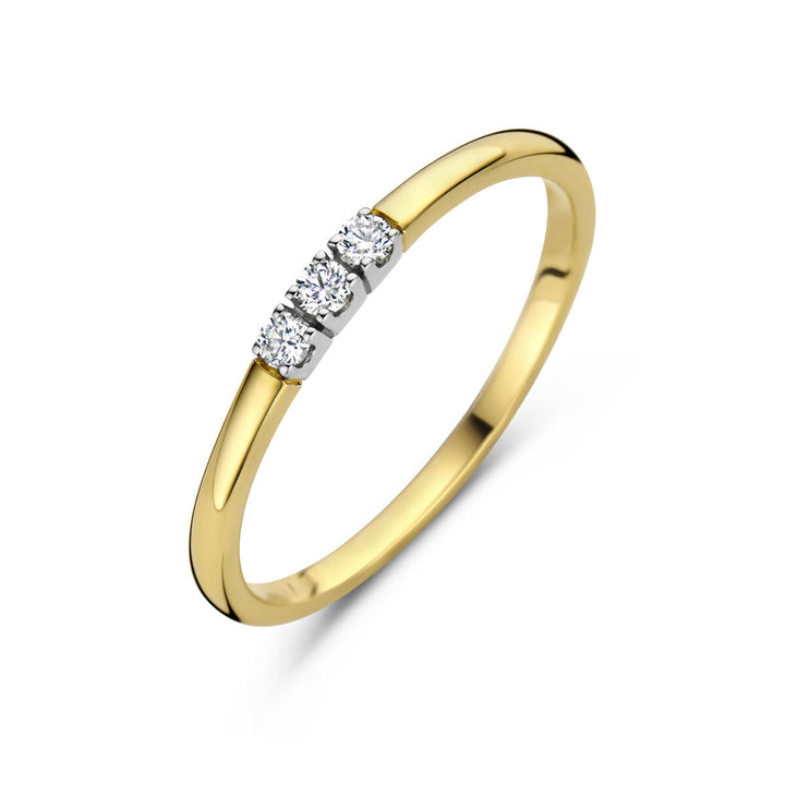 Memoirenring Trilogy Diamant 0,09 ct H SI 14K Bicolor-Gold gelb/weiß
