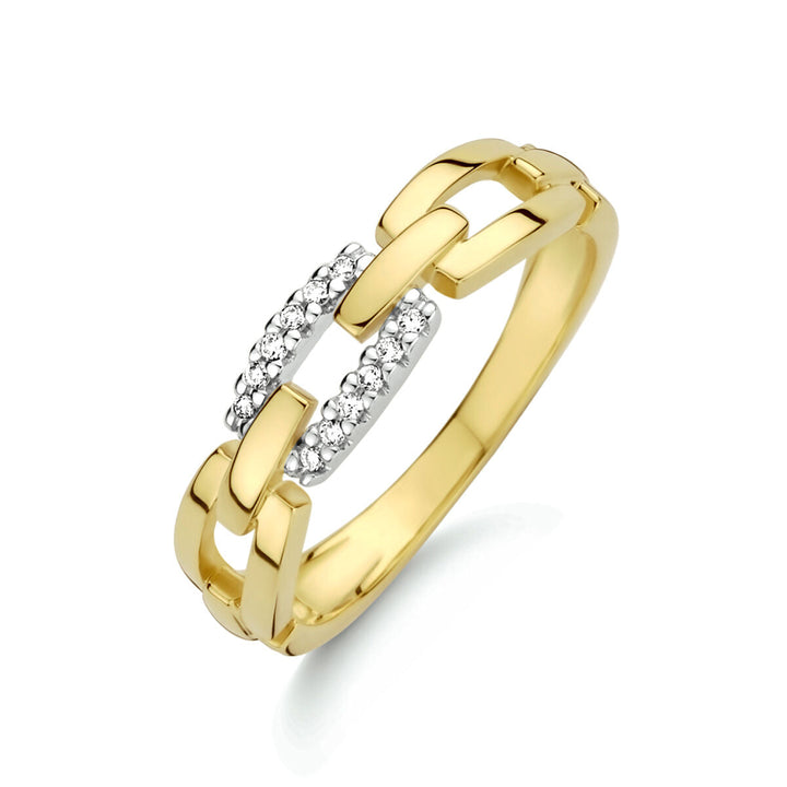Ring-Gliederdiamant 0,05 ct h si 14K Bicolor-Gold gelb/weiß