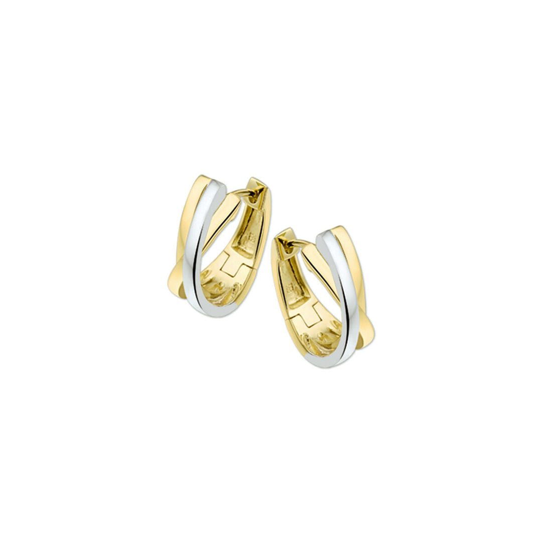 Ohrhänger 14K Bicolor-Gold gelb/weiß
