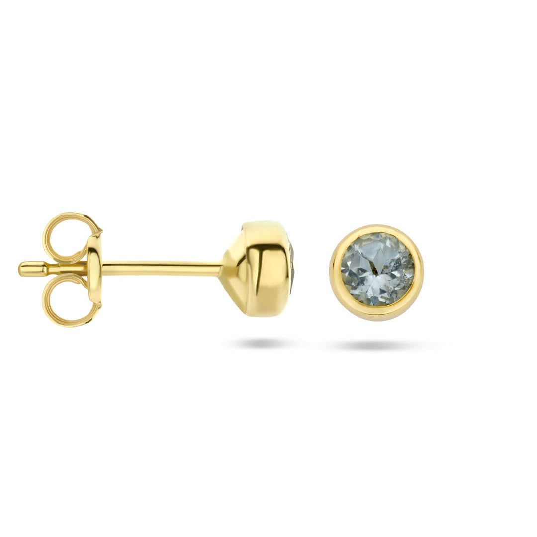 Ohrstecker Blautopas 14K Gelbgold