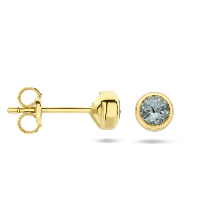 Ohrstecker Blautopas 14K Gelbgold