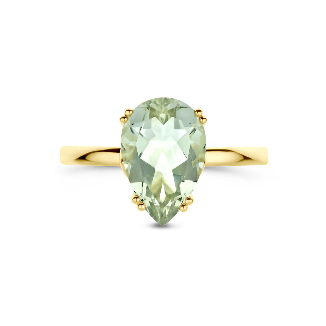 ring groen amethist 14K geelgoud