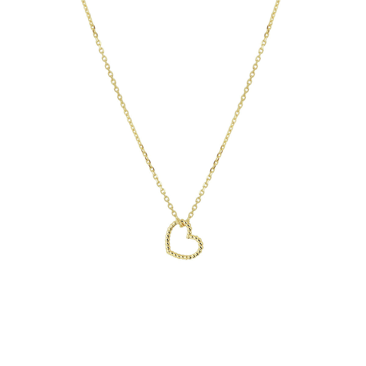 Halskette aus 14K Gold mit herzförmigem Anhänger und feiner Gliederkette