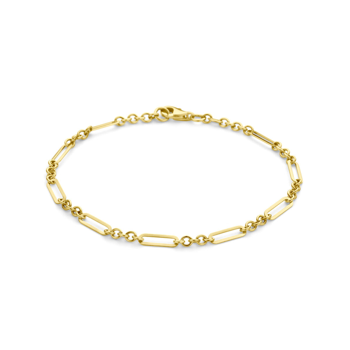 Goldenes Damenarmband aus 14K mit ovalen Gliedern und Karabinerverschluss