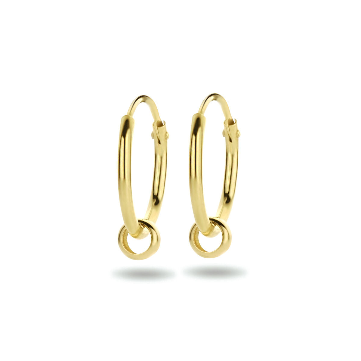 Klapp-Ohrringe aus 14K Gelbgold mit schlichten, runden Formen