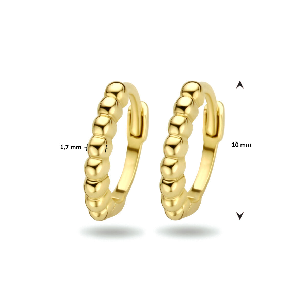1Test Klappcreolen Kügelchen 14K Gelbgold
