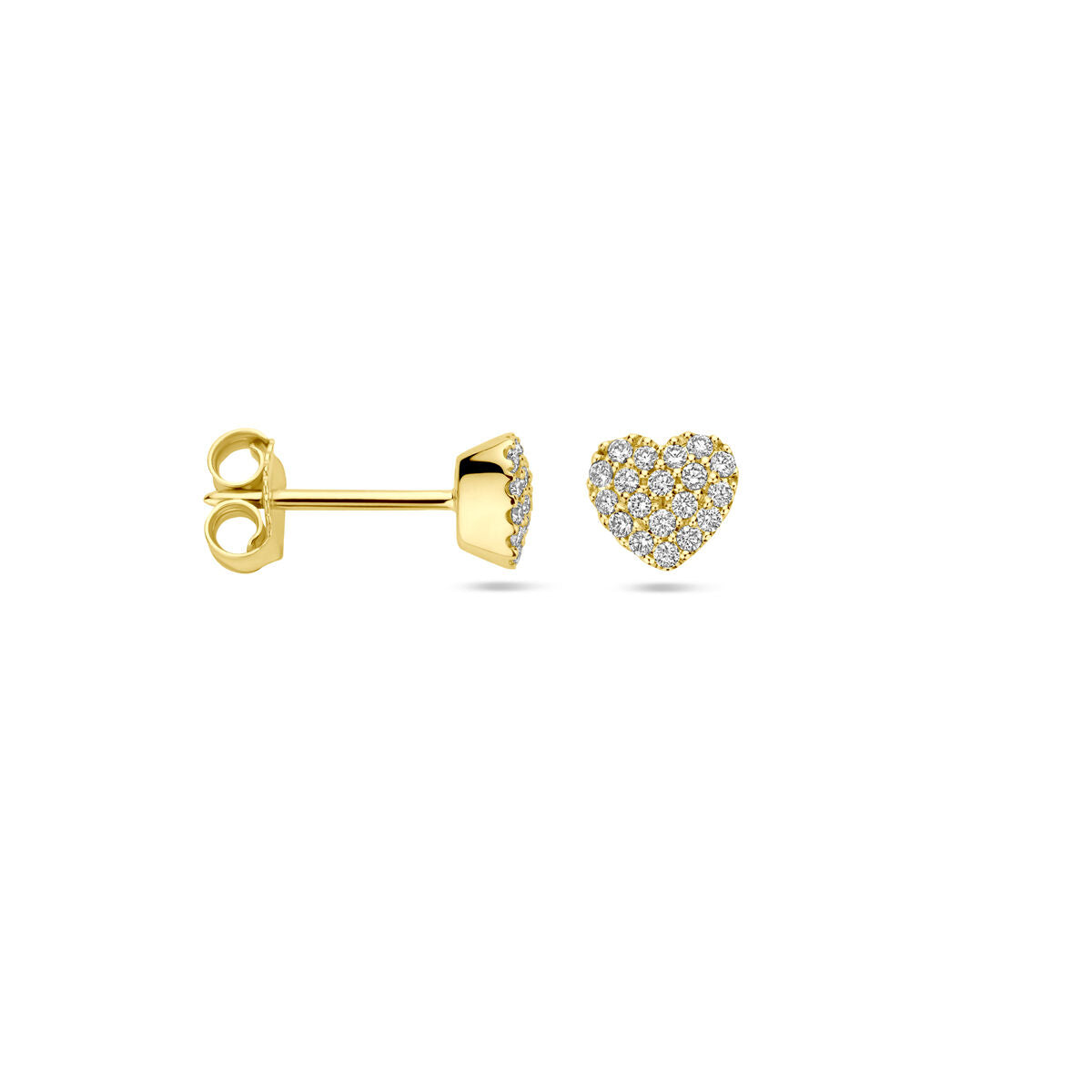 Ohrstecker Herz Diamant 0.18ct (2x 0.09ct) H SI 5,5 mm 14K Gelbgold