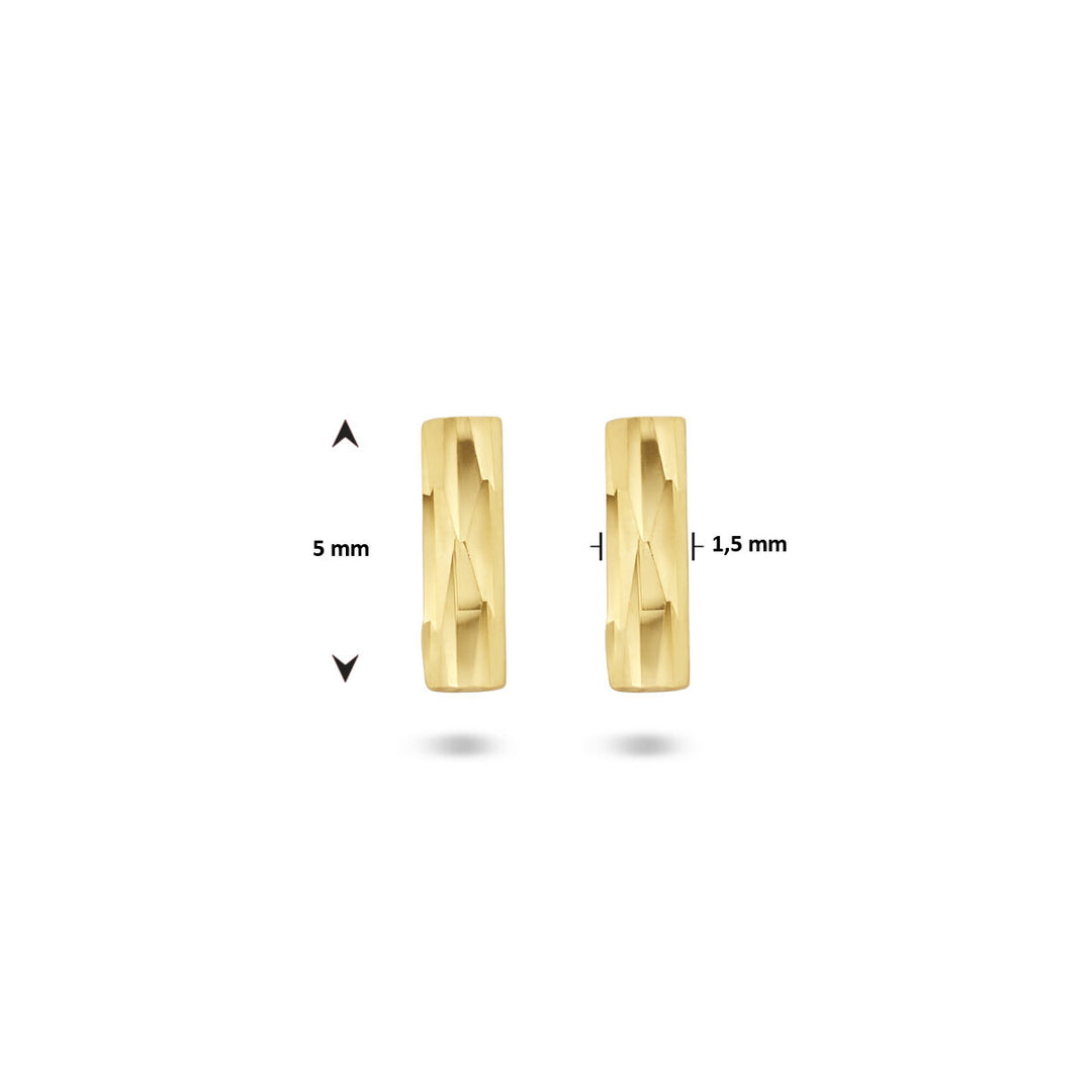Ohrstecker, diamantiertes 14K Gelbgold
