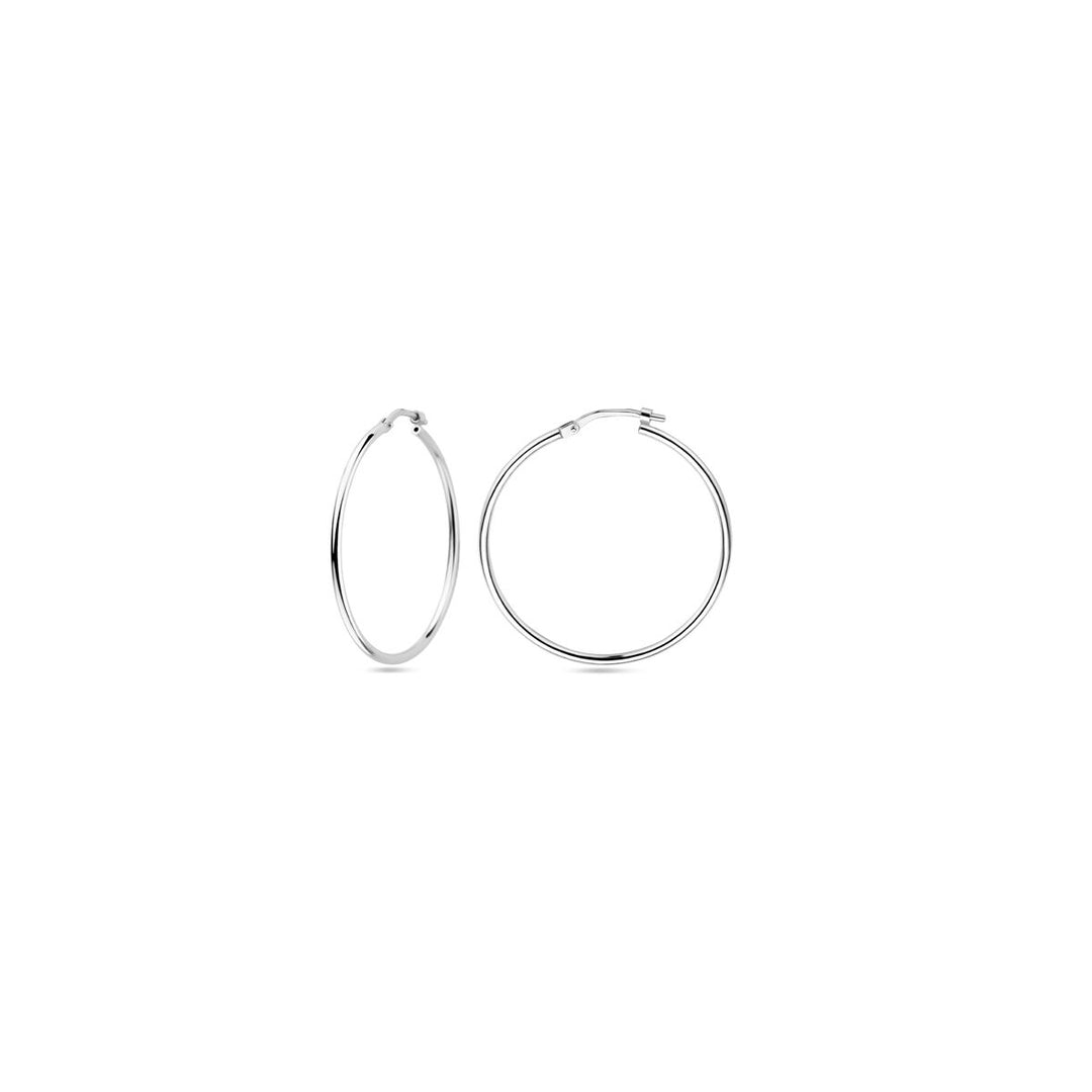 Ohrringe Rundrohr 1,5 mm Silber rhodiniert