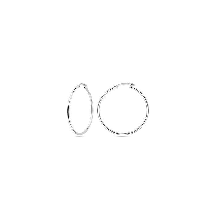 Ohrringe Rundrohr 1,5 mm Silber rhodiniert