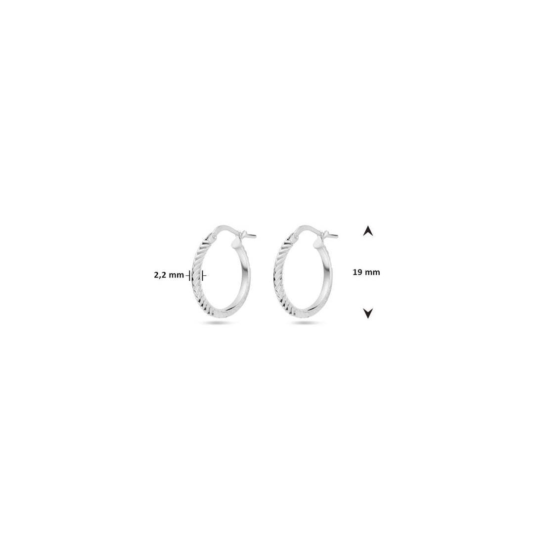 Ohrringe aus diamantiertem Silber rhodiniert