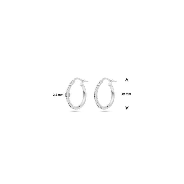 Ohrringe aus diamantiertem Silber rhodiniert