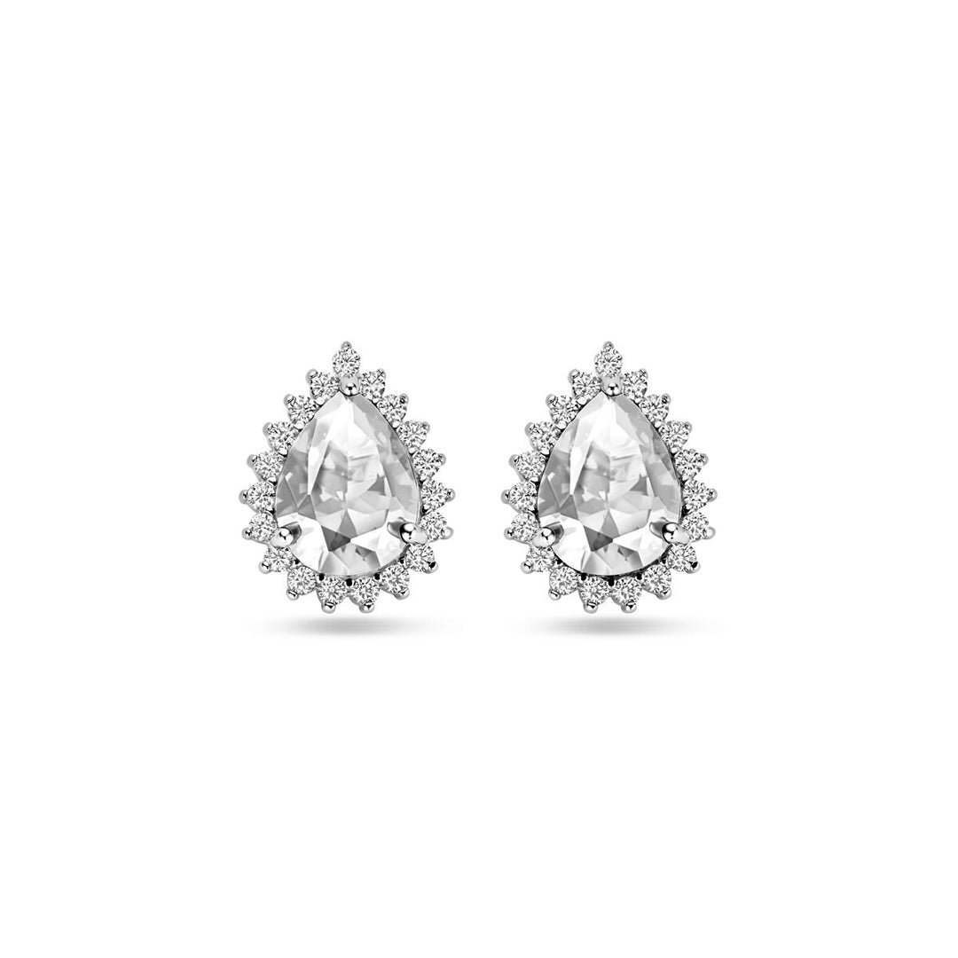 oorknoppen zirkonia 11,5 mm zilver gerhodineerd