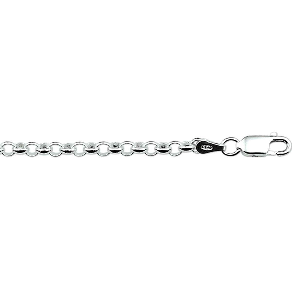Armband Jasseron 3 mm 13 cm Silber rhodiniert