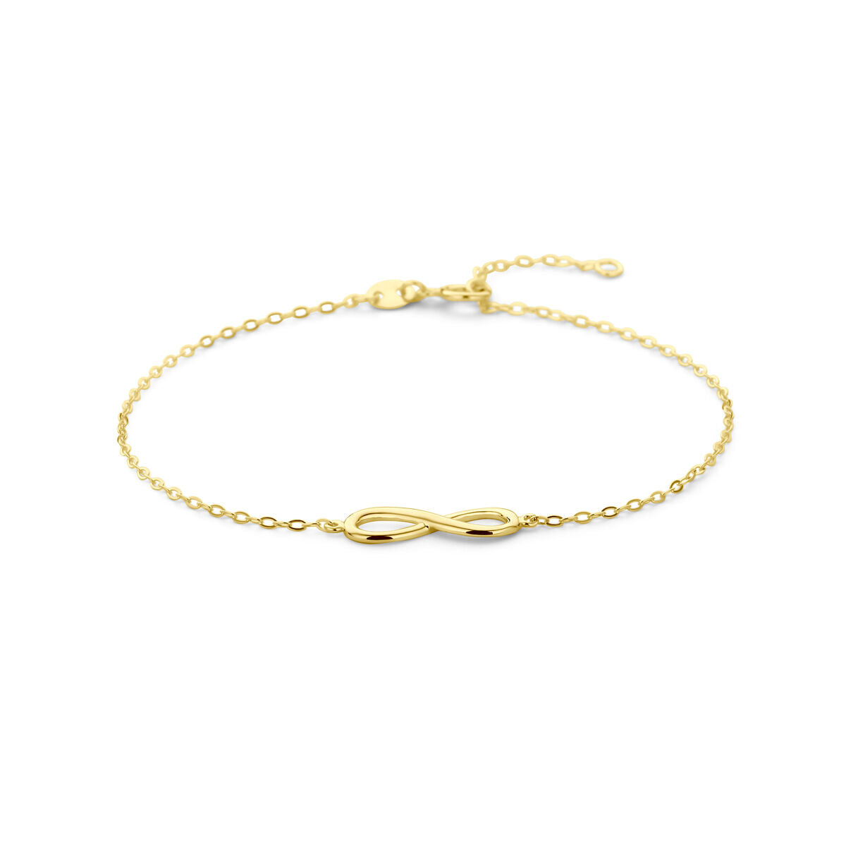 Goldenes Damenarmband aus 14K mit unendlichem Symbol in der Mitte
