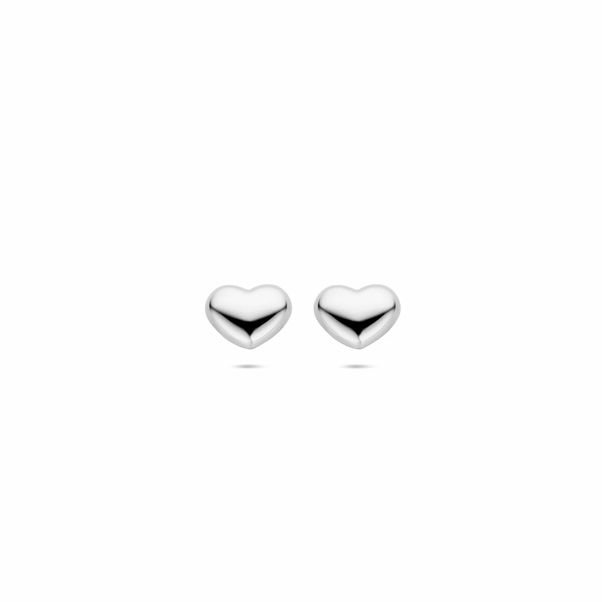 Ohrstecker in Herzform, 8,5 mm, aus rhodiniertem Silber