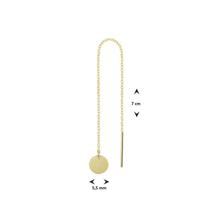 Durchziehohrring rund pro Stück 14K Gelbgold