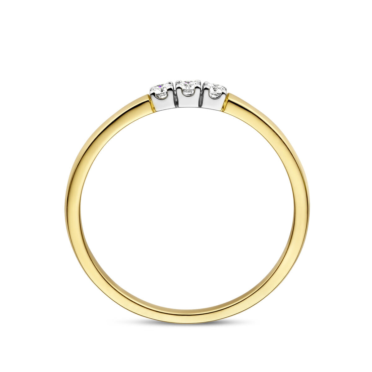 Memoirenring Trilogy Diamant 0,09 ct H SI 14K Bicolor-Gold gelb/weiß