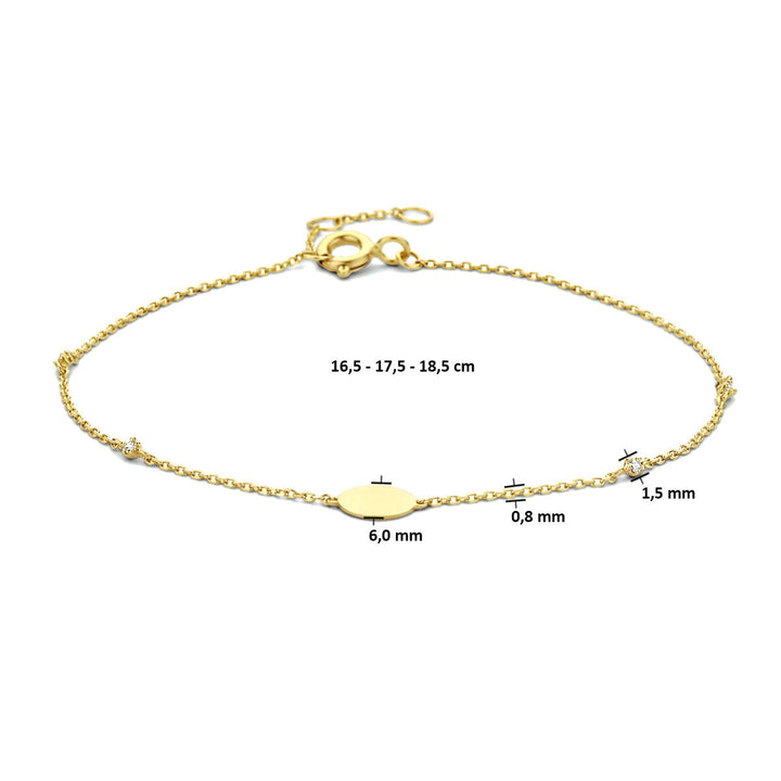 Goldarmband Damen Zirkonia 14K