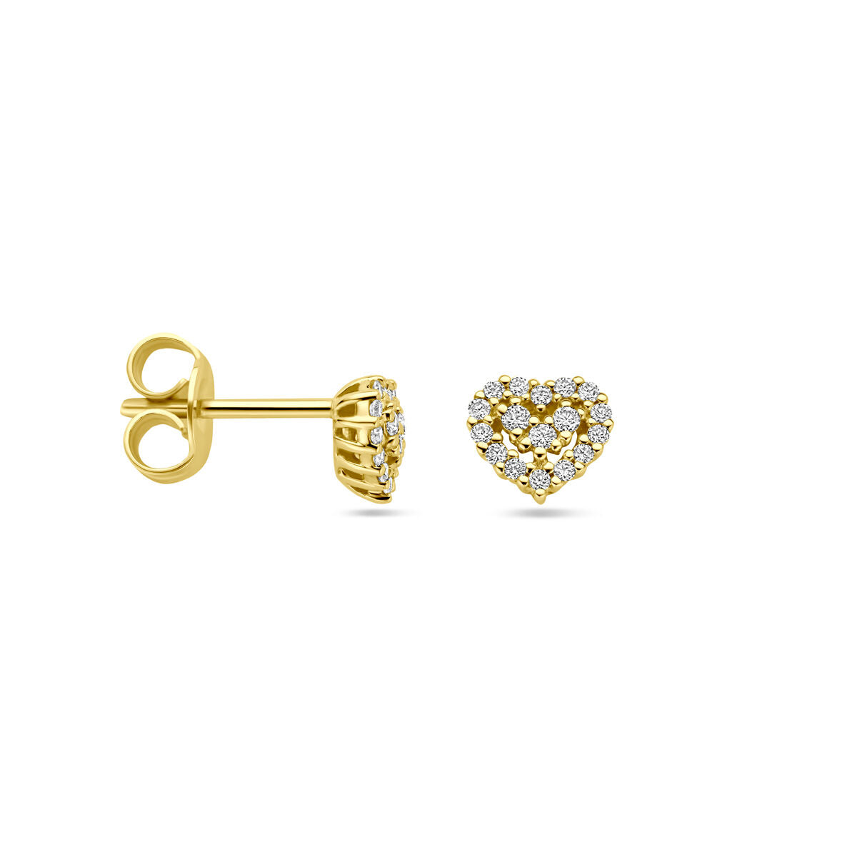 Ohrstecker Herz Diamant 0,16ct (2x 0,08ct) h si 14K Gelbgold