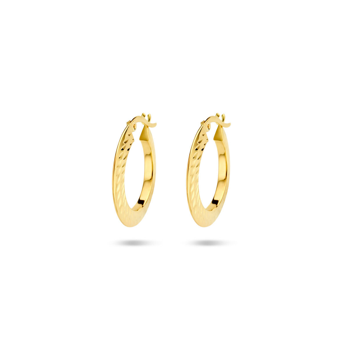 Klapp-Ohrringe aus 14K Gelbgold mit spitzem, glänzendem Design