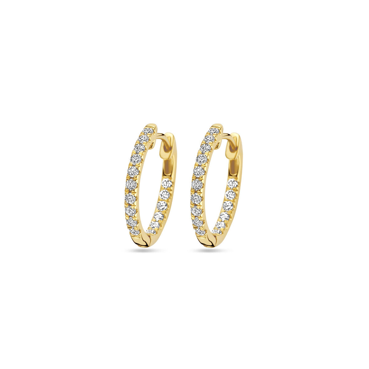 Klapp-Ohrringe aus 14K Gelbgold mit 0,46 ct lab-grown Diamanten in H SI