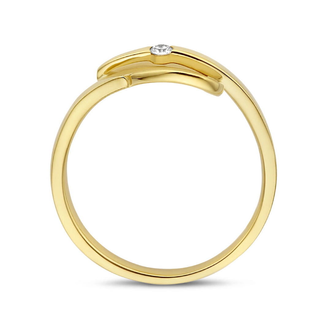 Ring Herz zerkratzter Diamant 0,04 ct h SI 14K Gelbgold