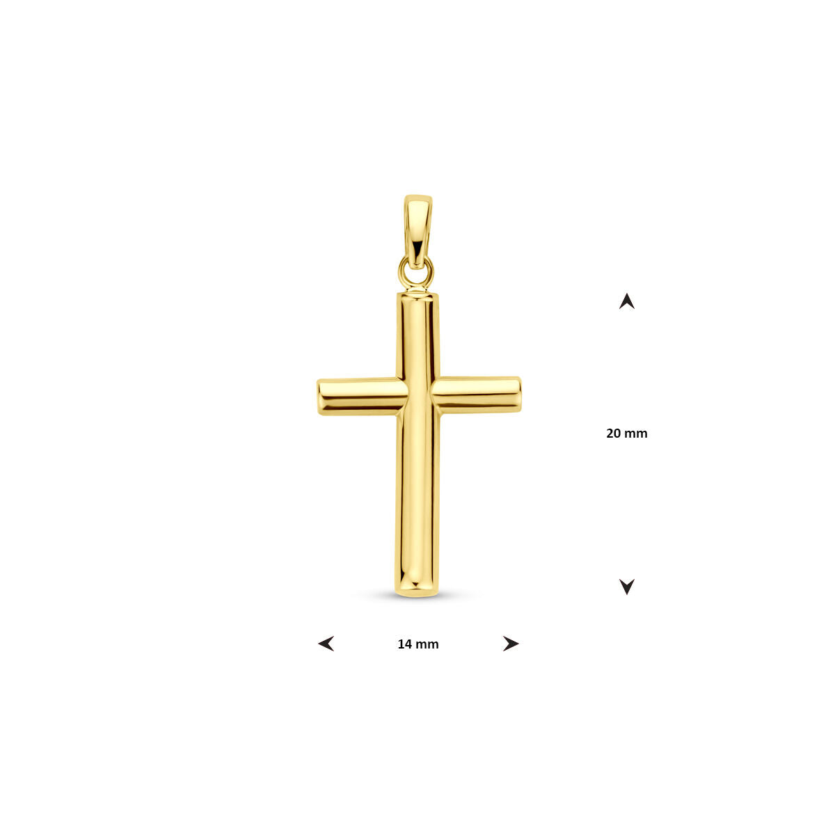 Anhänger Kreuz 28 mm 14K Gelbgold