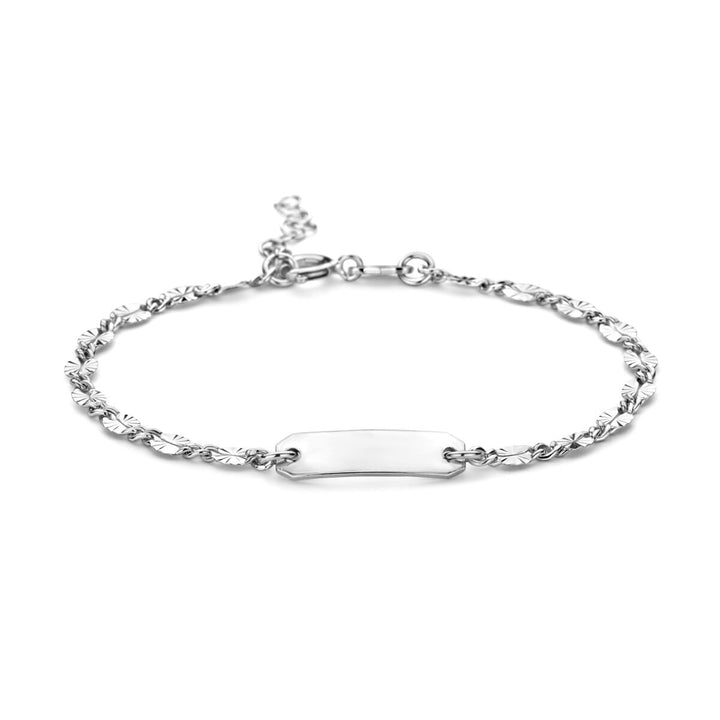 Gravurarmbandplatte 5,0 mm 16 + 2 cm Silber rhodiniert