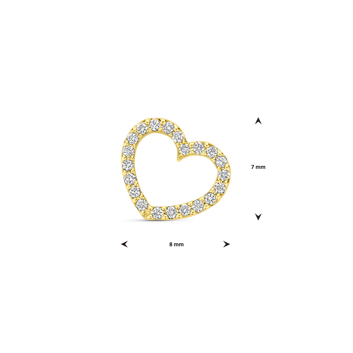 Anhänger Herz Diamant 0.06ct H SI 7 mm 14K Gelbgold
