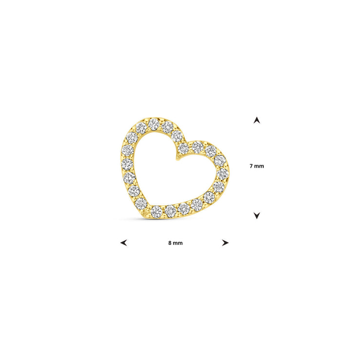 hanger hartje diamant 0.06ct h si 7 mm 14K geelgoud