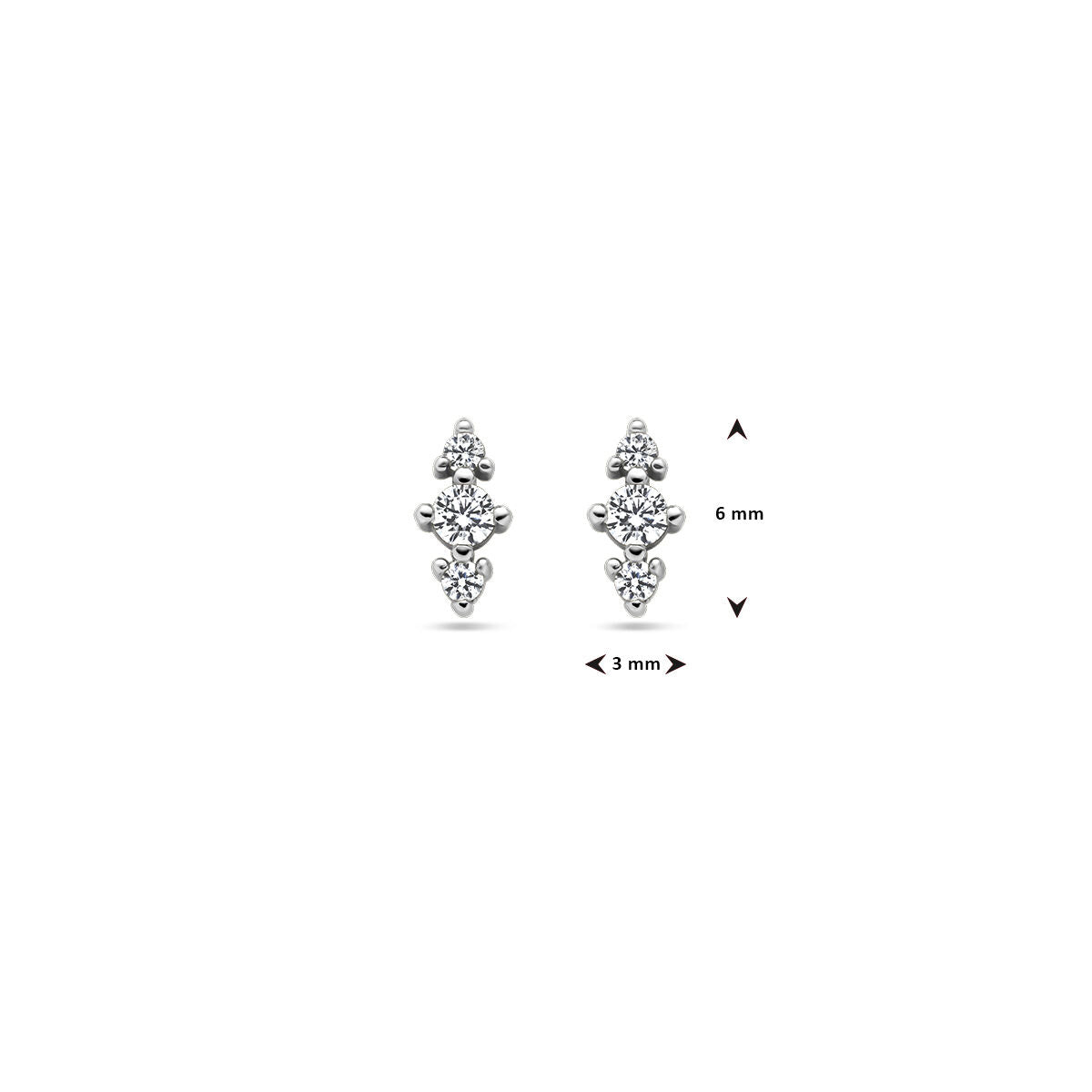 Ohrstecker Zirkonia Silber rhodiniert