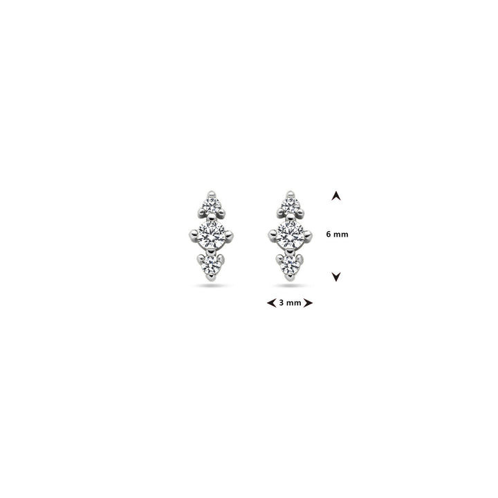 Ohrstecker Zirkonia Silber rhodiniert