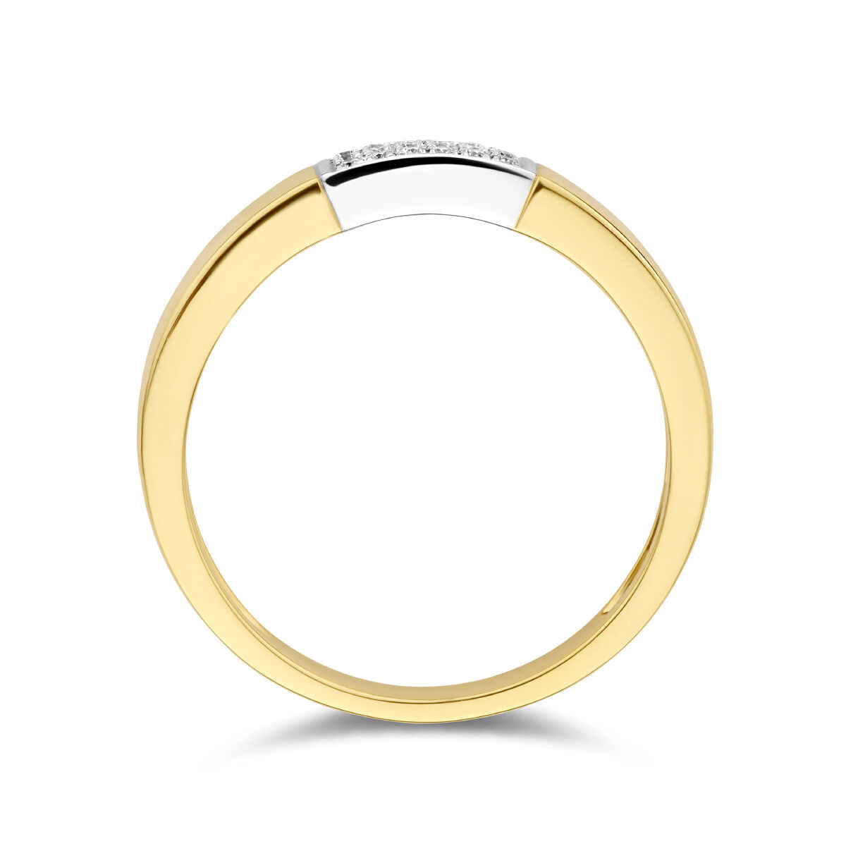 Ring Diamant 0,07 ct h si 14K Bicolor-Gold gelb/weiß